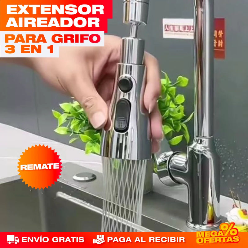 AIREADOR Y EXTENSOR 3 EN 1 PARA GRIFO