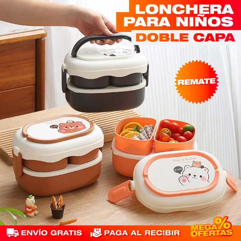LONCHERA MULTICOMPARTIMENTOS DISEÑO DE OSITO