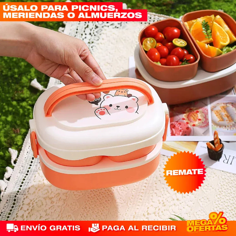 LONCHERA MULTICOMPARTIMENTOS DISEÑO DE OSITO