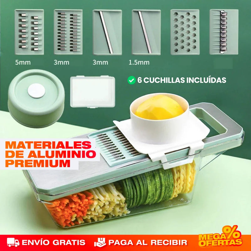 CORTADOR Y RALLADOR DE VERDURAS 6 EN 1.