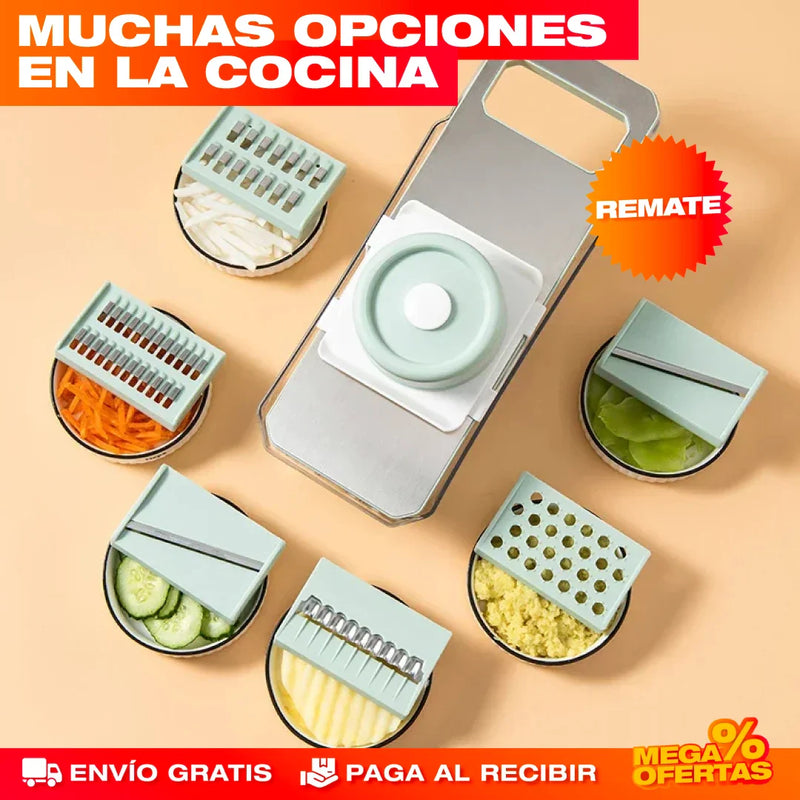 CORTADOR Y RALLADOR DE VERDURAS 6 EN 1.