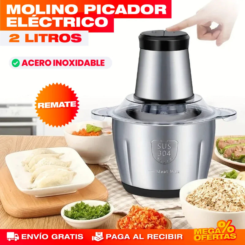 MOLINO PICADOR ELÉCTRICO ACERO INOXIDABLE 2 LITROS