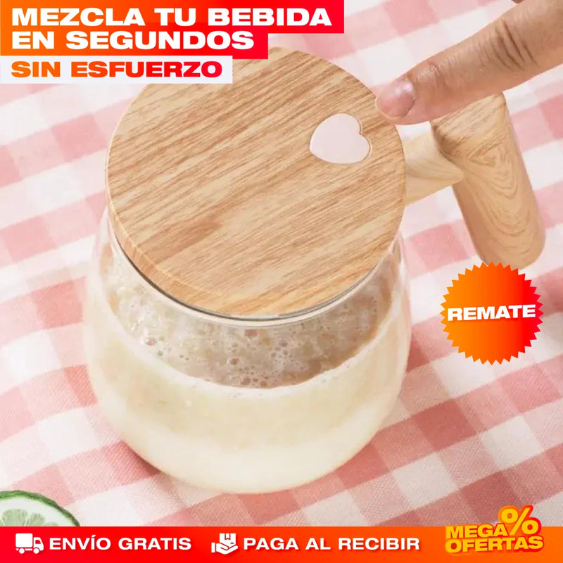 MUG MEZCLADOR DE VIDRIO RECARGABLE