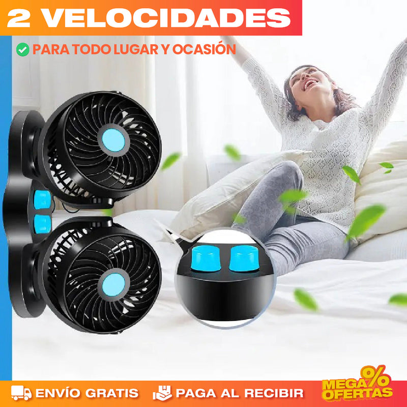 2X1 VENTILADOR DE DOBLE CABEZA PARA VEHÍCULO 🚗